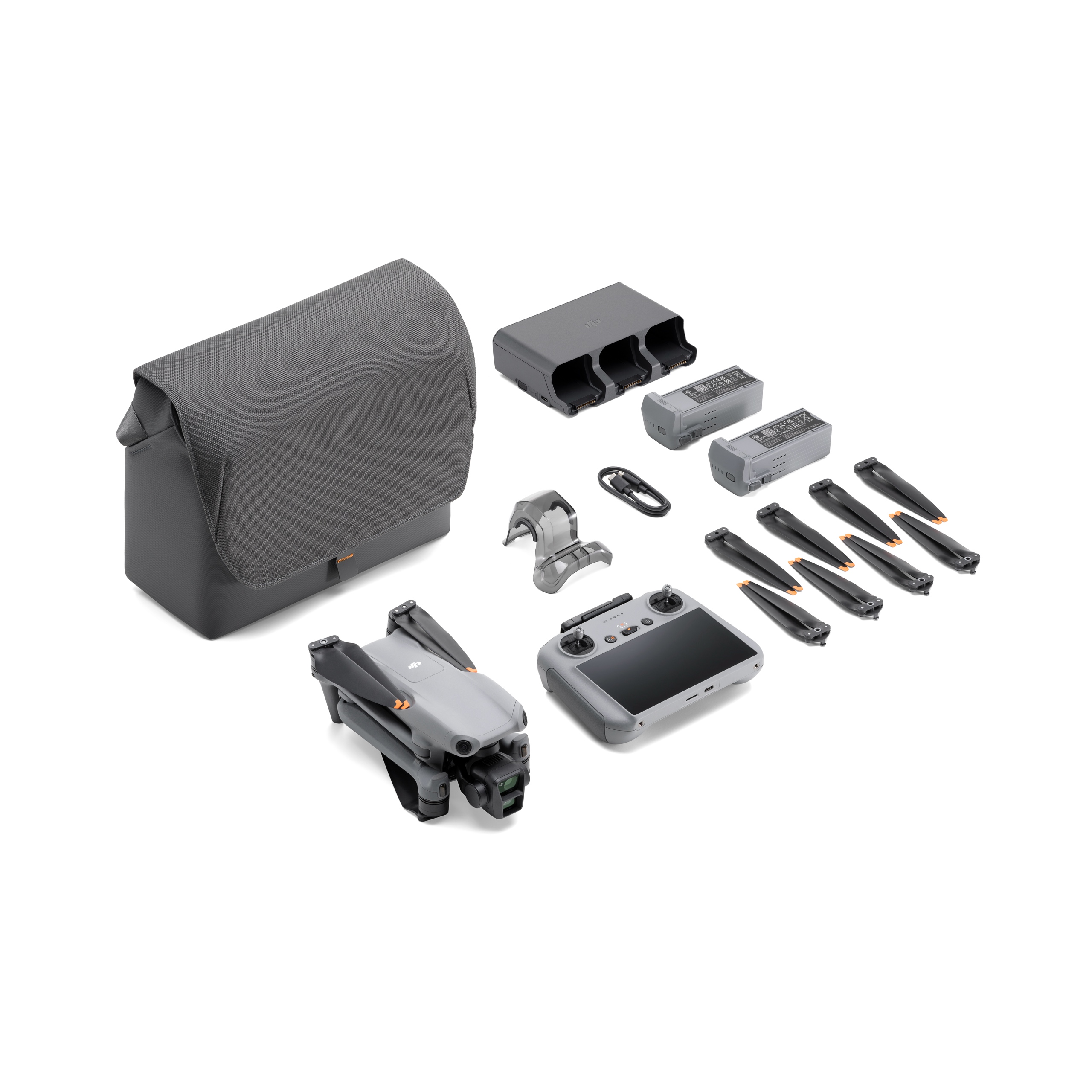 大疆/DJI DJI Air 3（RC Pro） 無人機(jī) 帶屏遙控器 三電套裝 中長焦廣角雙攝 雙4800萬像素拍照 46分鐘續(xù)航 15公里圖傳 全向避障
